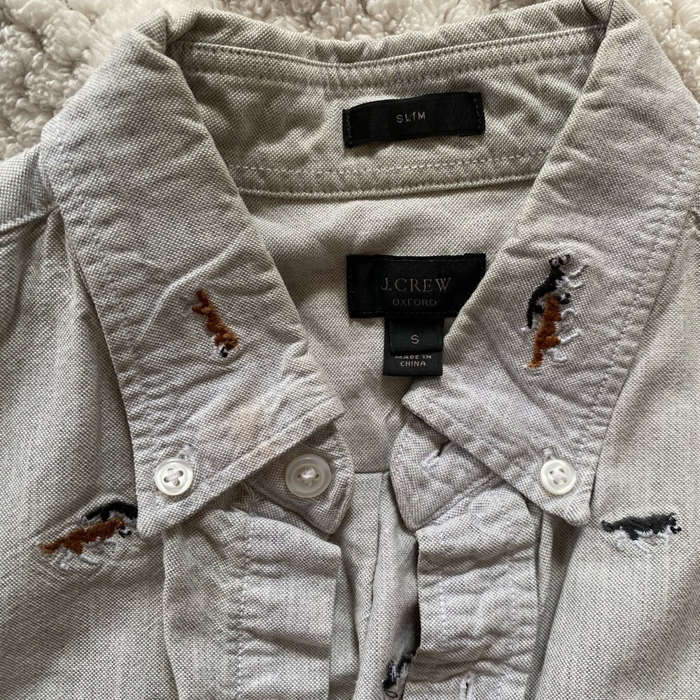 Embroidered J. Crew button down